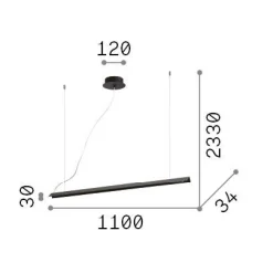 Ideal-Lux - Lampada a sospensione V-LINE SP , 110 x 3 x h28 cm,<Dmora Cheap