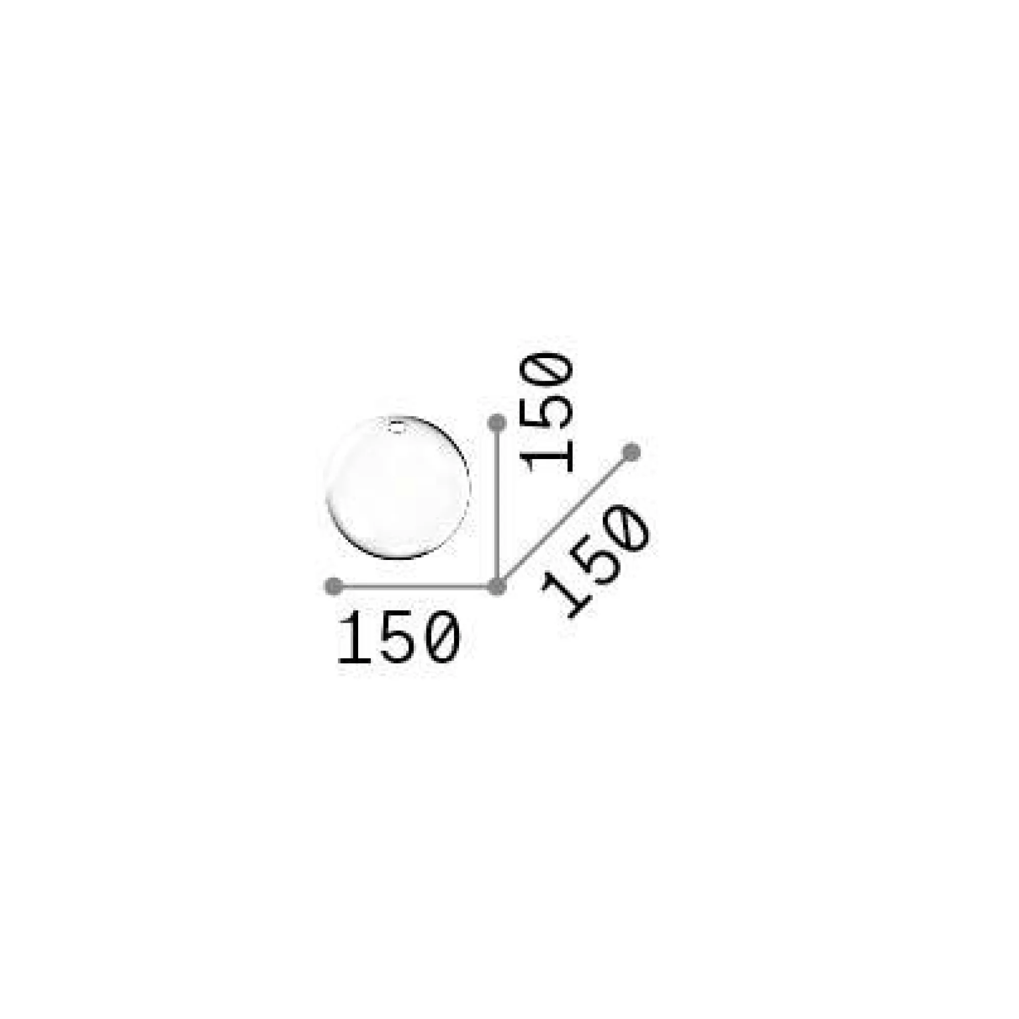 Ideal-Lux - Lampada a sospensione RUBBER VETRO D15 FUME', 15 x 15 x h15 cm,<Dmora Shop