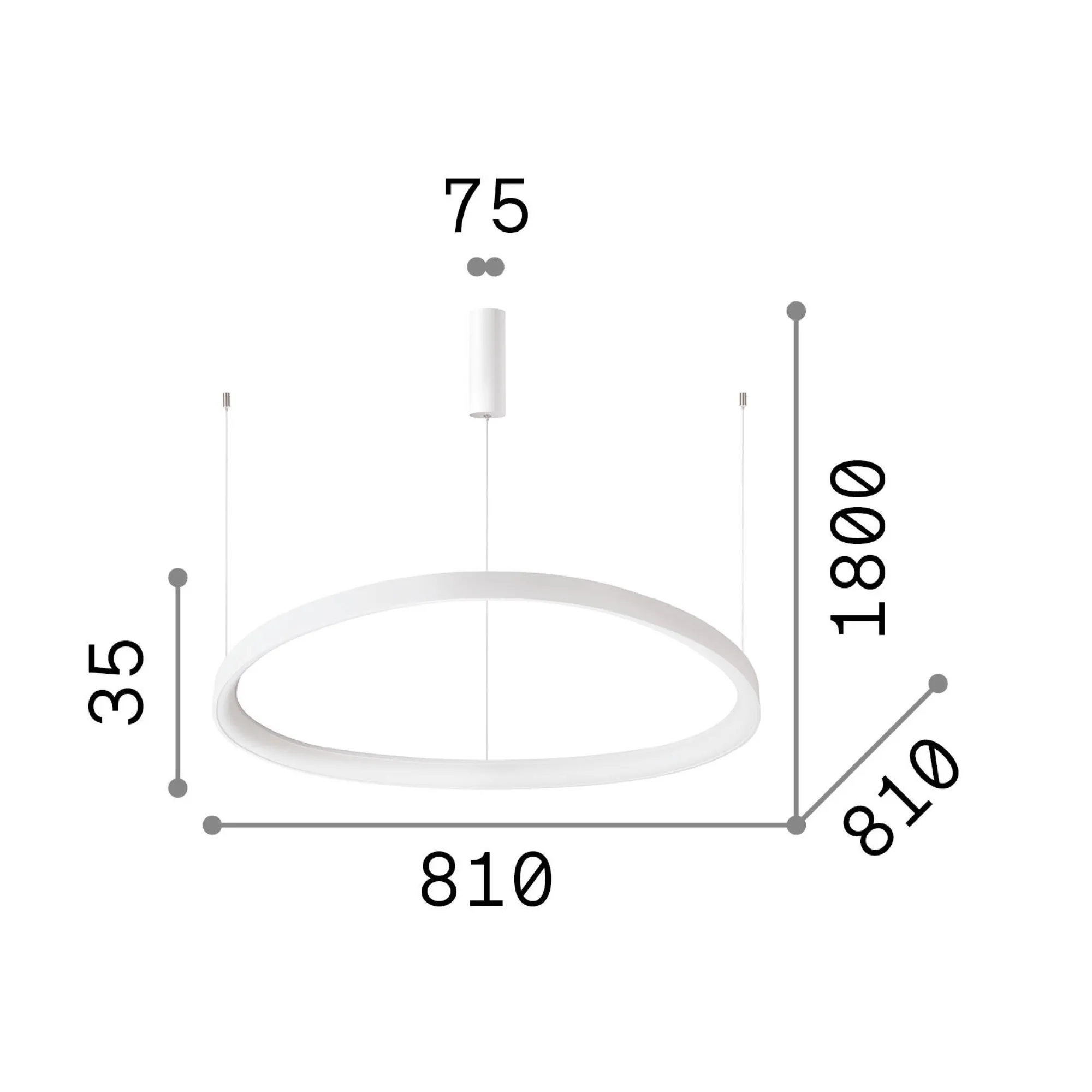 Ideal-Lux - Lampada a sospensione GEMINI SP D081 ON-OFF , 81 x 81 x h29 cm,<Dmora Cheap