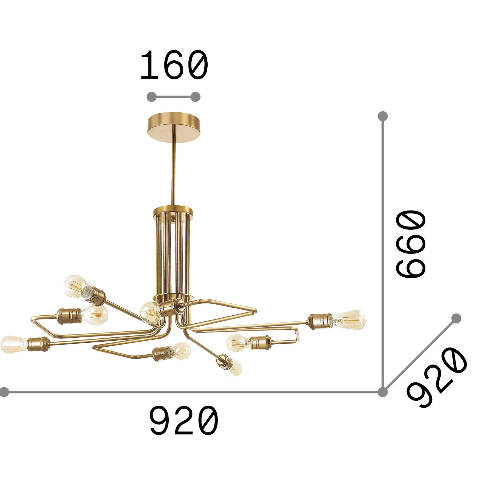 Ideal-Lux - Lampada a sospensione TRIUMPH SP8 , 92 x 92 x h66 cm,<Dmora Best Sale