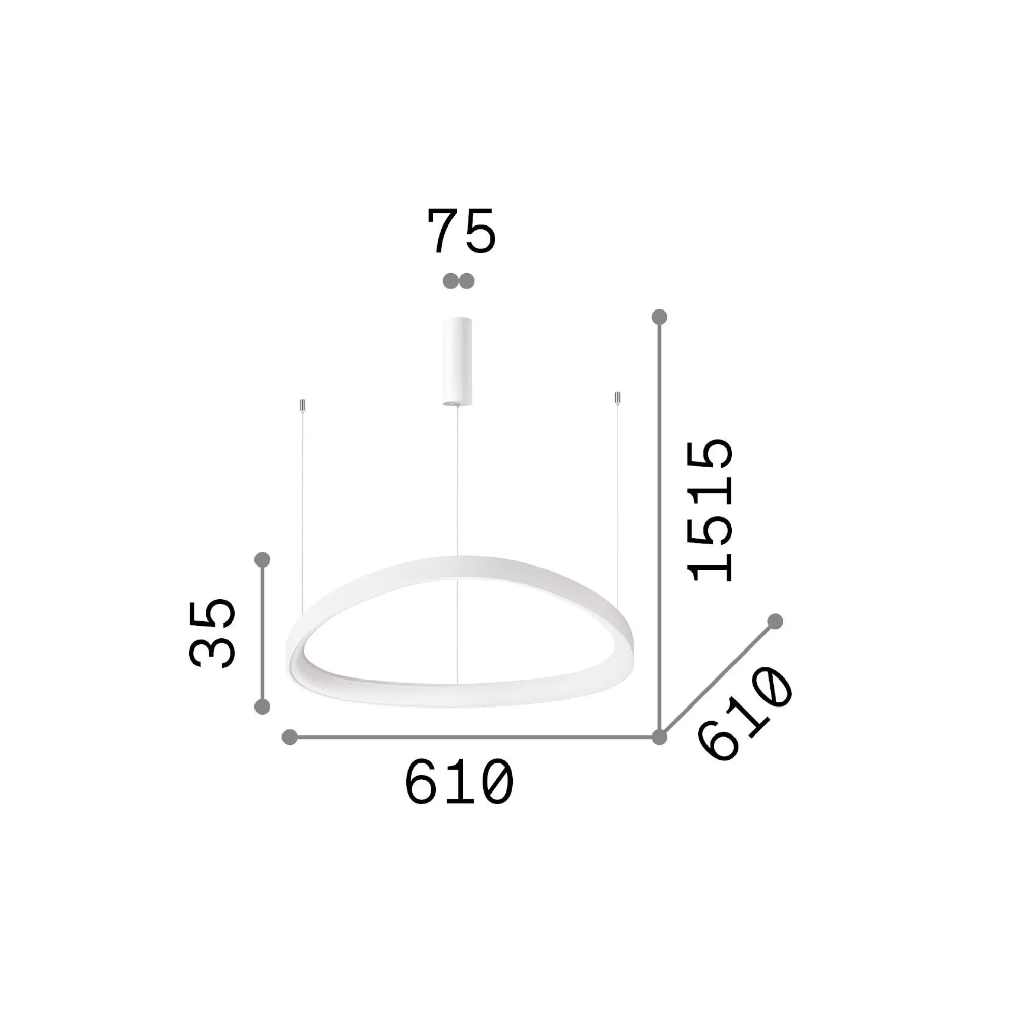 Ideal-Lux - Lampada a sospensione GEMINI SP D061 ON-OFF , 61 x 61 x h29 cm,<Dmora Best
