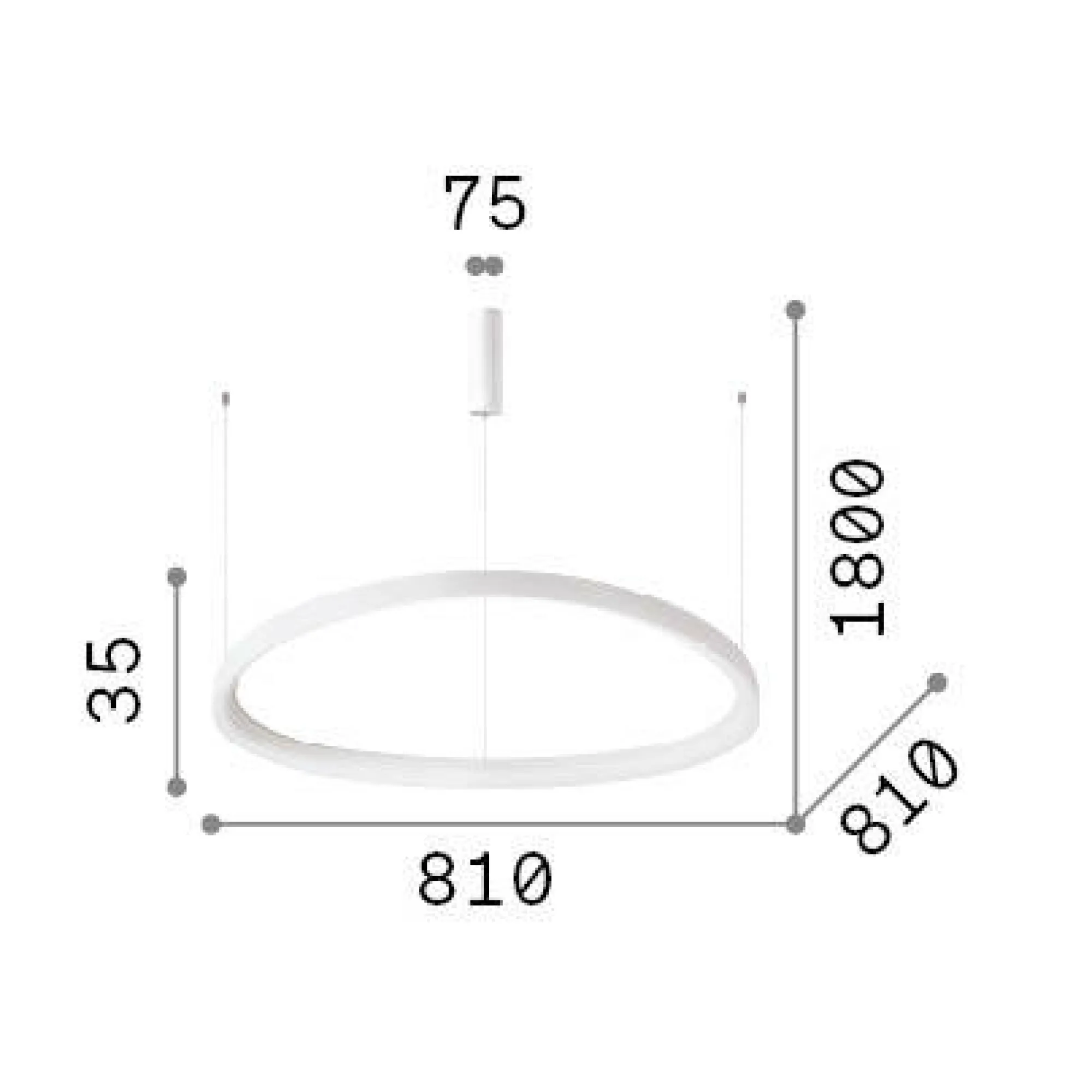 Ideal-Lux - Lampada a sospensione GEMINI SP D081 DALI/PUSH , 81 x 81 x h44 cm,<Dmora Cheap
