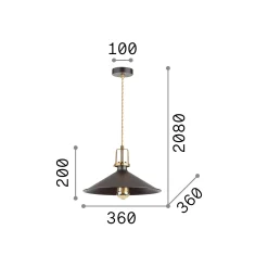 Ideal-Lux - Lampada a sospensione ERIS-4 SP1 , 36 x 36 x h45 cm,<Dmora Best Sale