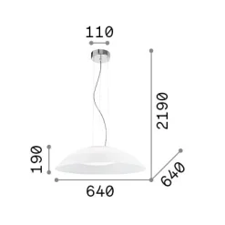 Ideal-Lux - Lampada a sospensione LENA SP3 D64 , 64 x 64 x h44 cm,<Dmora Flash Sale