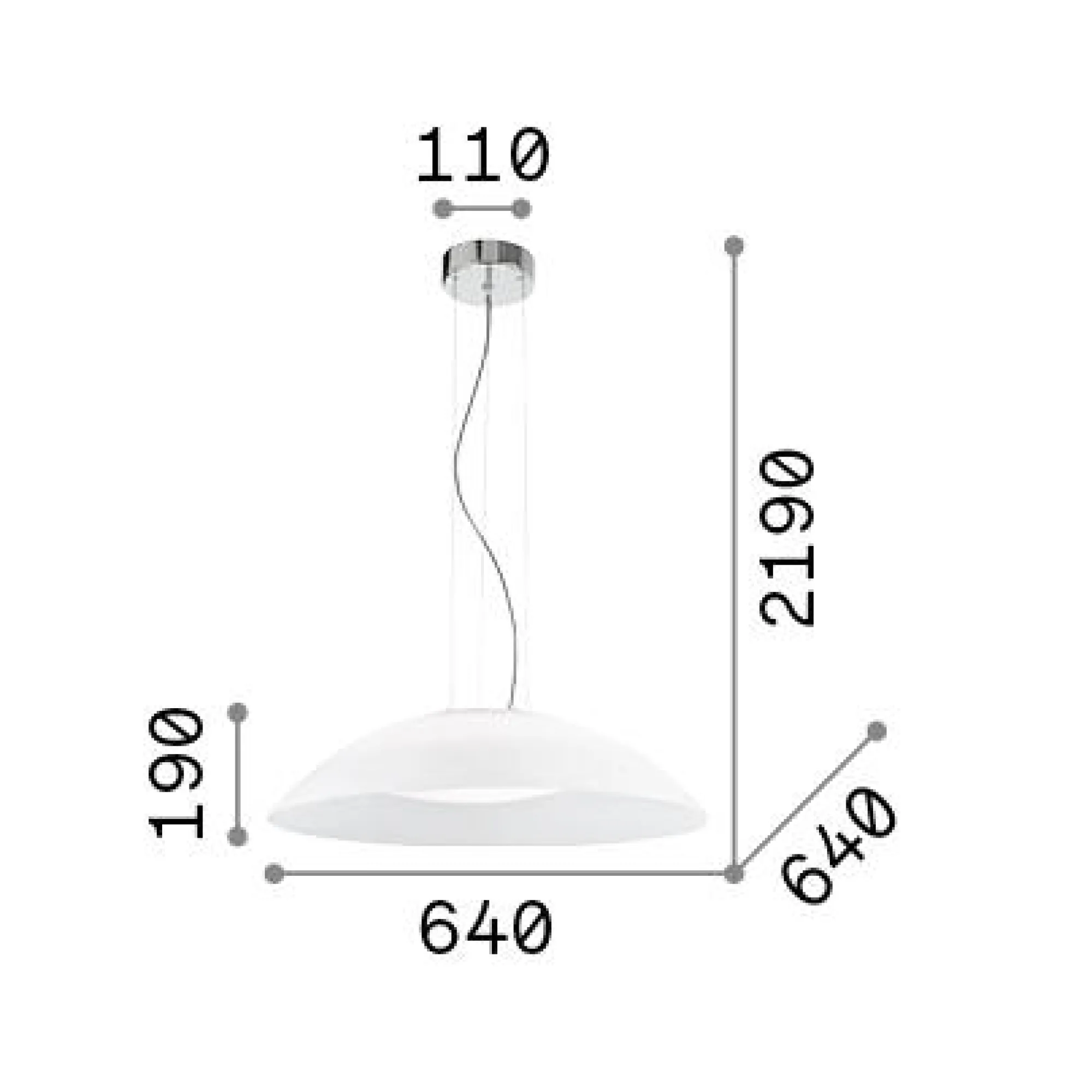 Ideal-Lux - Lampada a sospensione LENA SP3 D64 , 64 x 64 x h44 cm,<Dmora Flash Sale