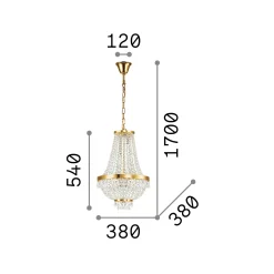 Ideal-Lux - Lampada a sospensione CAESAR SP6 , 38 x 38 x h79 cm,<Dmora Clearance