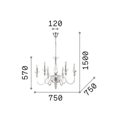 Ideal-Lux - Lampada a sospensione DOGE SP6 , 75 x 75 x h82 cm,<Dmora Cheap