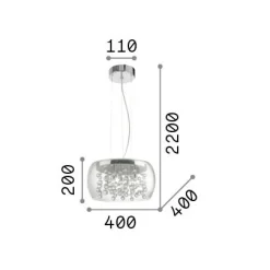 Ideal-Lux - Lampada a sospensione AUDI-80 SP5 , 40 x 40 x h45 cm,<Dmora Outlet