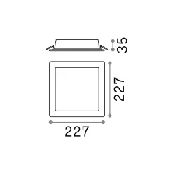 Ideal-Lux - Lampada da incasso GROOVE FI 30W SQUARE 3000K, 23 x 23 x h4 cm,<Dmora Flash Sale