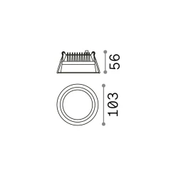 Ideal-Lux - Lampada da incasso DEEP FI 10W 4000K, 10 x 10 x h6 cm,<Dmora Hot