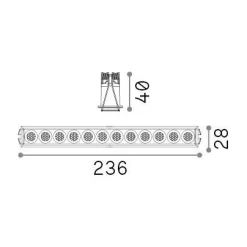 Ideal-Lux - Lampada da incasso LIKA FI SLIM 20W 3000K BK, 24 x 3 x h4 cm,<Dmora Best