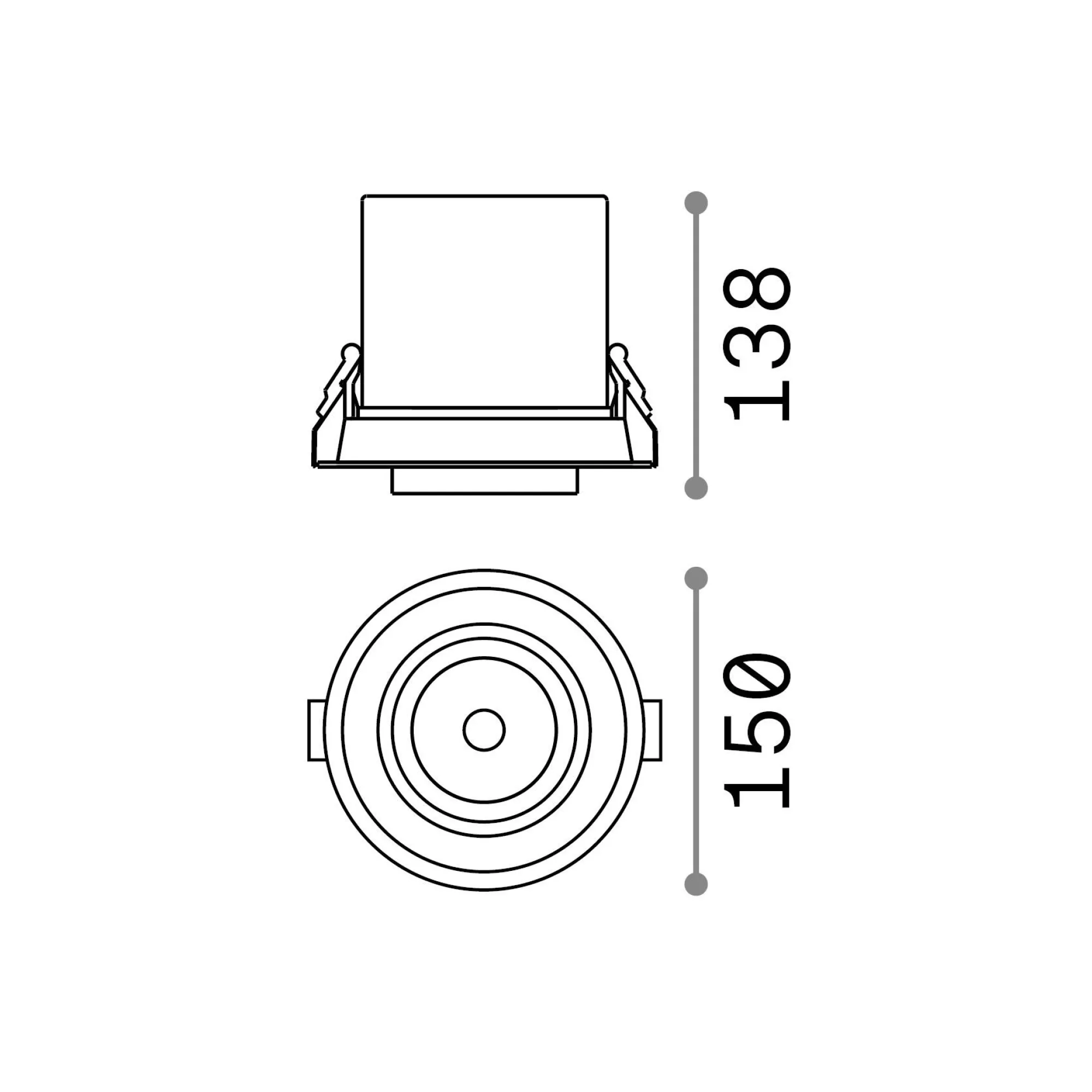 Ideal-Lux - Lampada da incasso NOVA FI 30W 4000K BK, 15 x 15 x h14 cm,<Dmora Sale