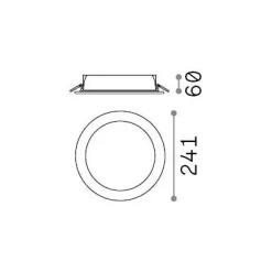 Ideal-Lux - Lampada da incasso BASIC FI IP65 28W ROUND, 24 x 24 x h6 cm,<Dmora Sale
