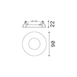Ideal-Lux - Lampada da incasso CHILL FI 3000K BK, 9 x 9 x h2 cm,<Dmora Cheap