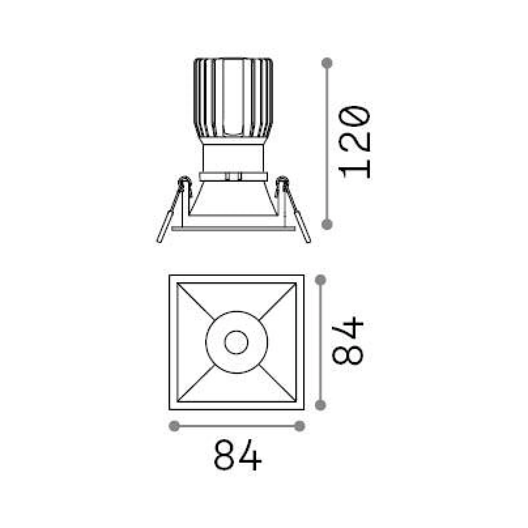 Ideal-Lux - Lampada da incasso GAME TRIM SQUARE 11W 3000K BK BK IP65, 9 x 9 x h12 cm,<Dmora Outlet