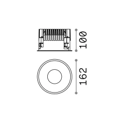 Ideal-Lux - Lampada da incasso OFF FI 28W 3000K BK, 16 x 16 x h10 cm,<Dmora Best