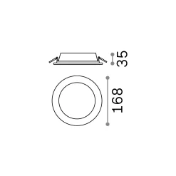 Ideal-Lux - Lampada da incasso GROOVE FI 20W SQUARE 3000K, 17 x 17 x h4 cm,<Dmora Best
