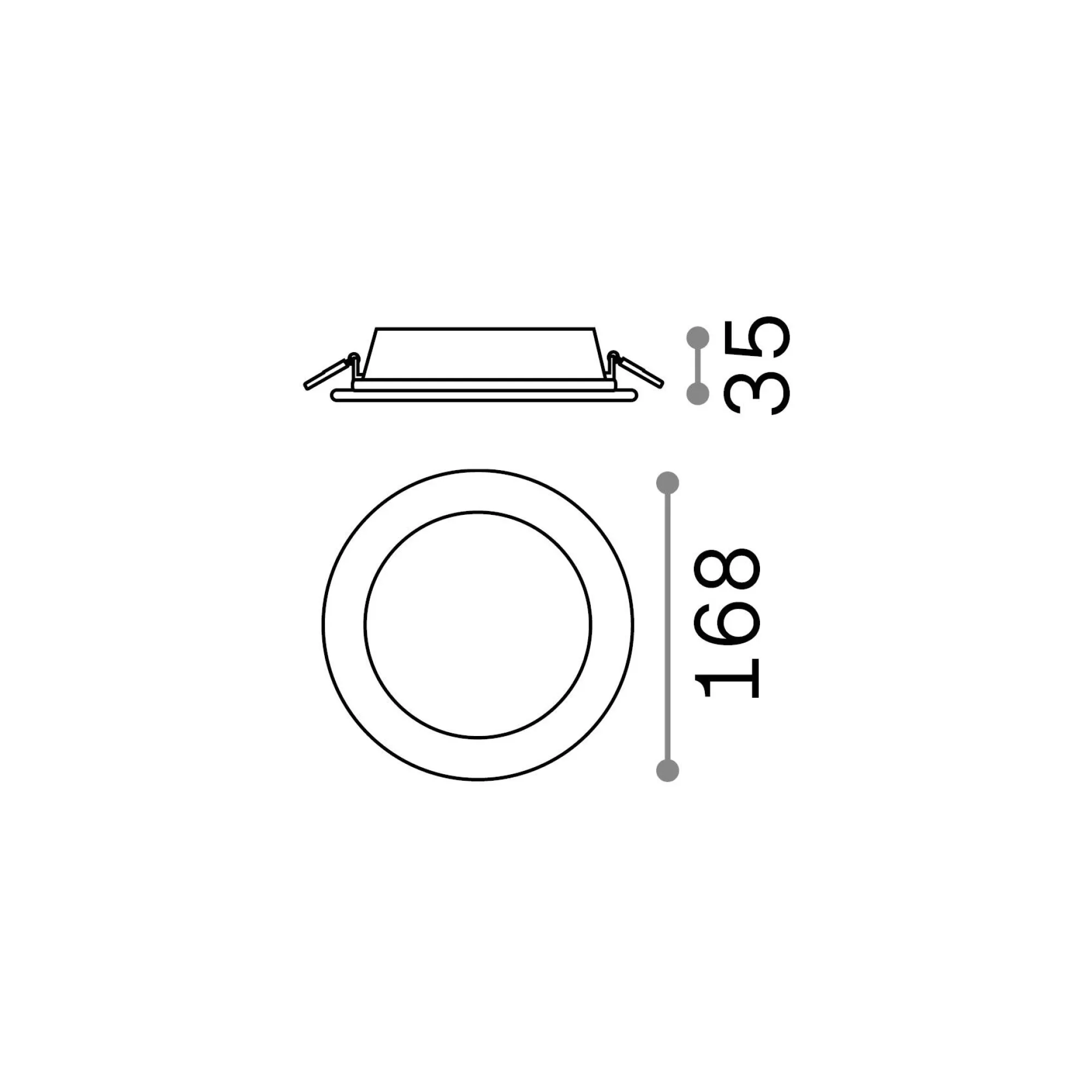 Ideal-Lux - Lampada da incasso GROOVE FI 20W SQUARE 3000K, 17 x 17 x h4 cm,<Dmora Best