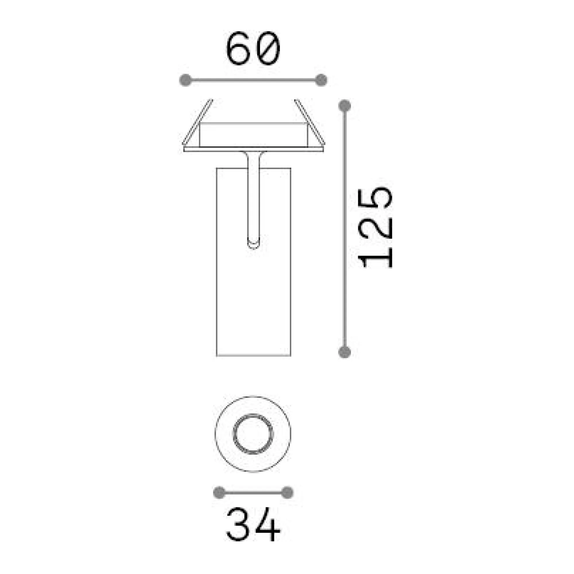 Ideal-Lux - Lampada da incasso PLAY FI BK, 6 x 6 x h13 cm,<Dmora Flash Sale