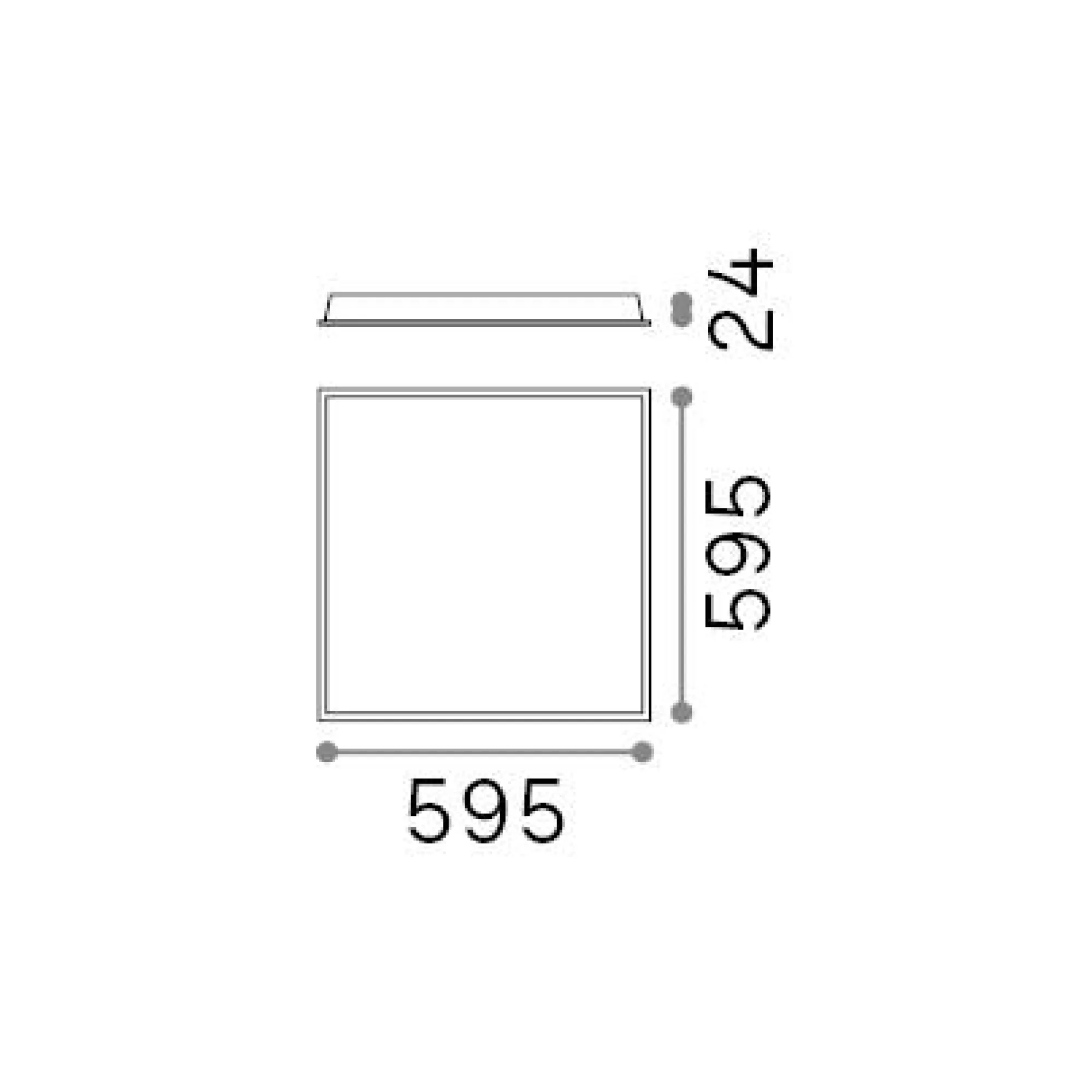 Ideal-Lux - Lampada da incasso LED PANEL FI 4000K CRI90, 60 x 60 x h2 cm,<Dmora Clearance