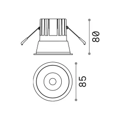 Ideal-Lux - Lampada da incasso GAME TRIM ROUND 11W 3000K WH WH, 9 x 9 x h8 cm,<Dmora Cheap