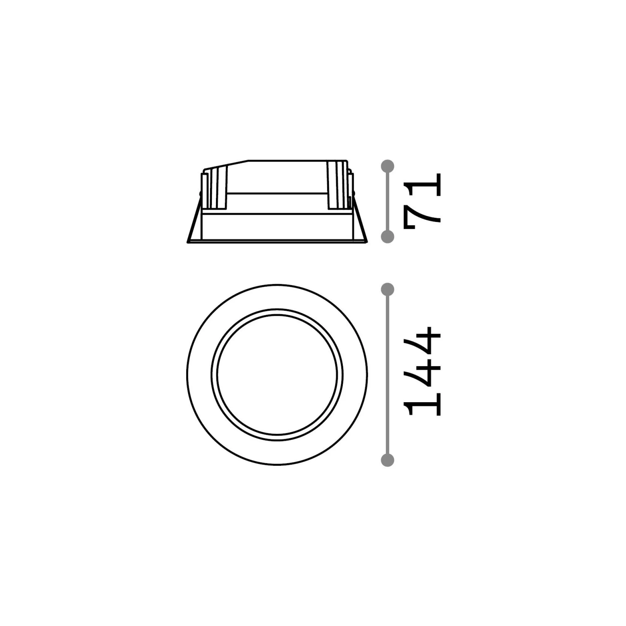 Ideal-Lux - Lampada da incasso BASIC FI WIDE 15W 4000K, 14 x 14 x h7 cm,<Dmora Sale
