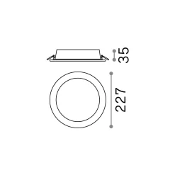 Ideal-Lux - Lampada da incasso GROOVE FI 30W ROUND 3000K, 23 x 23 x h4 cm,<Dmora Hot