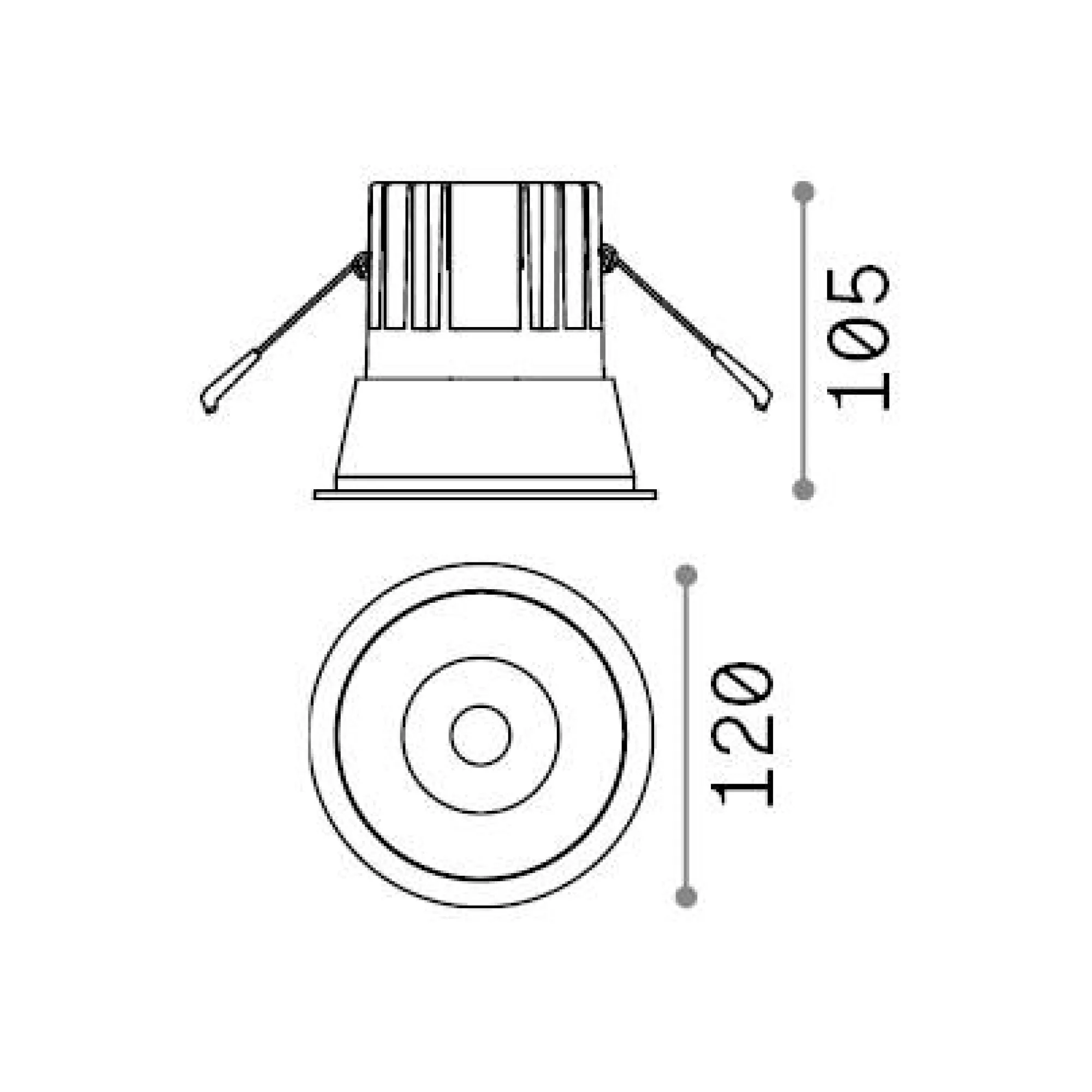 Ideal-Lux - Lampada da incasso GAME TRIM ROUND 20W 3000K BK BK, 12 x 12 x h11 cm,<Dmora Clearance