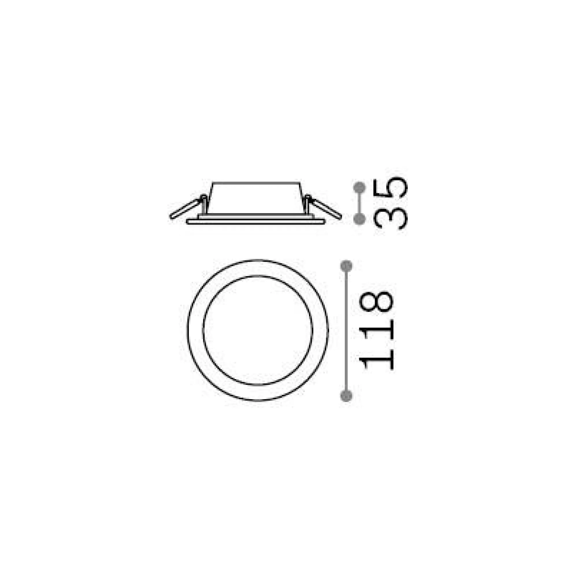 Ideal-Lux - Lampada da incasso GROOVE FI 10W ROUND 4000K, 12 x 12 x h4 cm,<Dmora Clearance