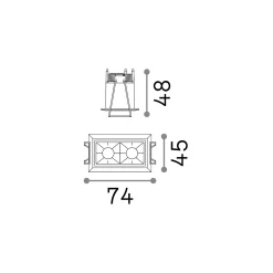 Ideal-Lux - Lampada da incasso LIKA FI TRIM 06W 4000K WH, 7 x 5 x h5 cm,<Dmora Shop