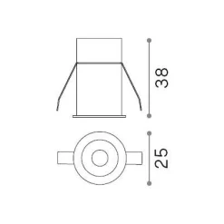 Ideal-Lux - Lampada da incasso ONE 2W D2.5, 3 x 4 x h4 cm,<Dmora Store