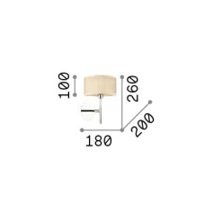 Ideal-Lux - Lampada da parete WOODY AP1 WOOD, 18 x 26 x h20 cm,<Dmora Shop