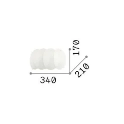 Ideal-Lux - Lampada da parete OVALINO AP2, 34 x 17 x h21 cm,<Dmora Clearance