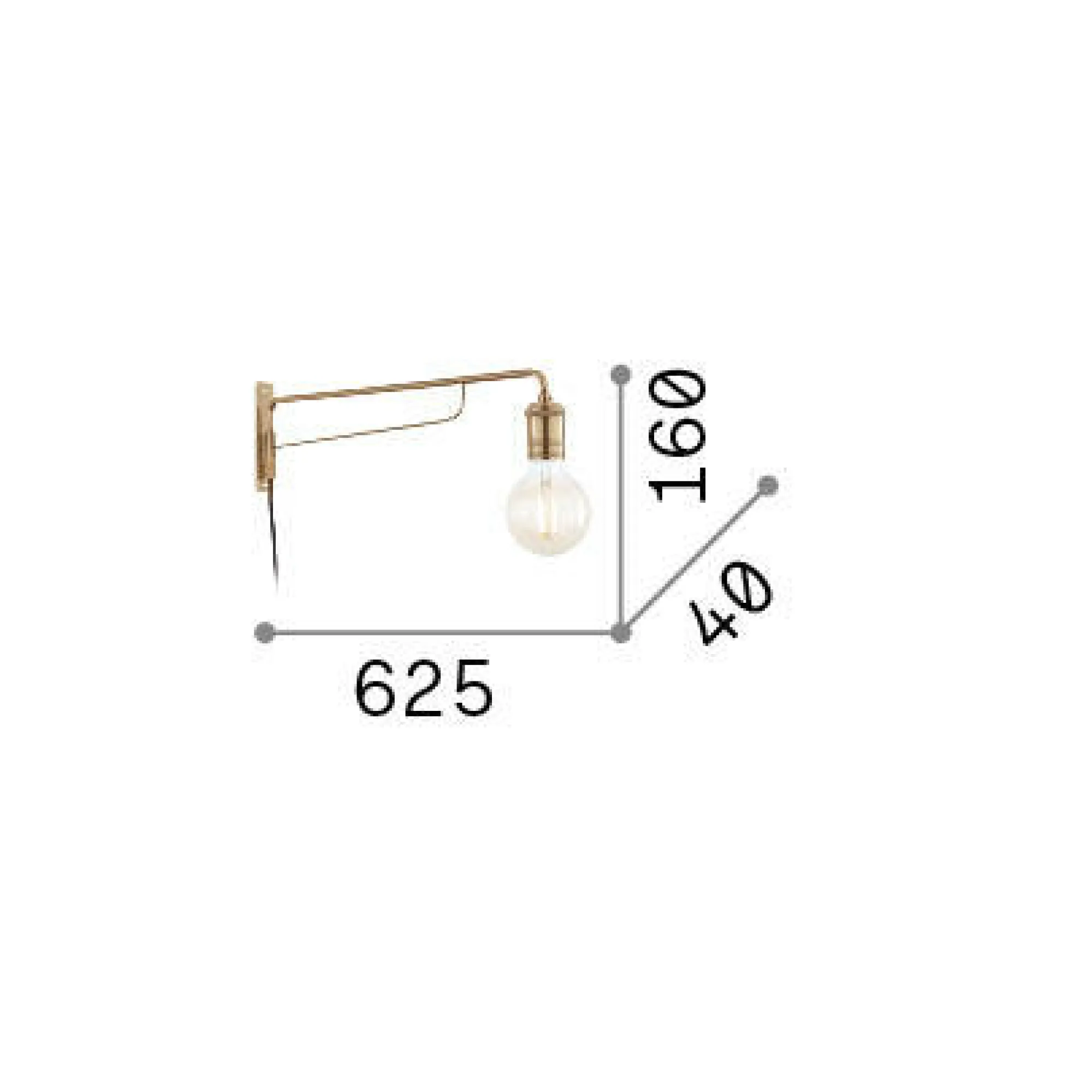 Ideal-Lux - Lampada da parete TRIUMPH AP1 , 4 x 16 x h63 cm,<Dmora Outlet