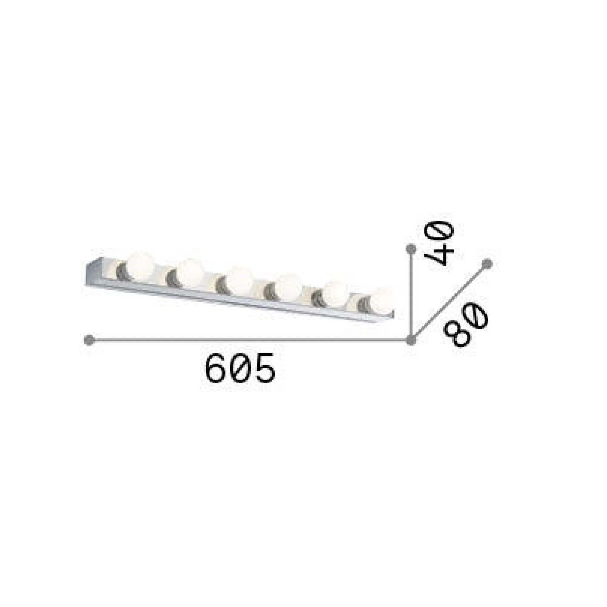 Ideal-Lux - Lampada da parete PRIVE' AP6 , 61 x 4 x h8 cm,<Dmora Best Sale