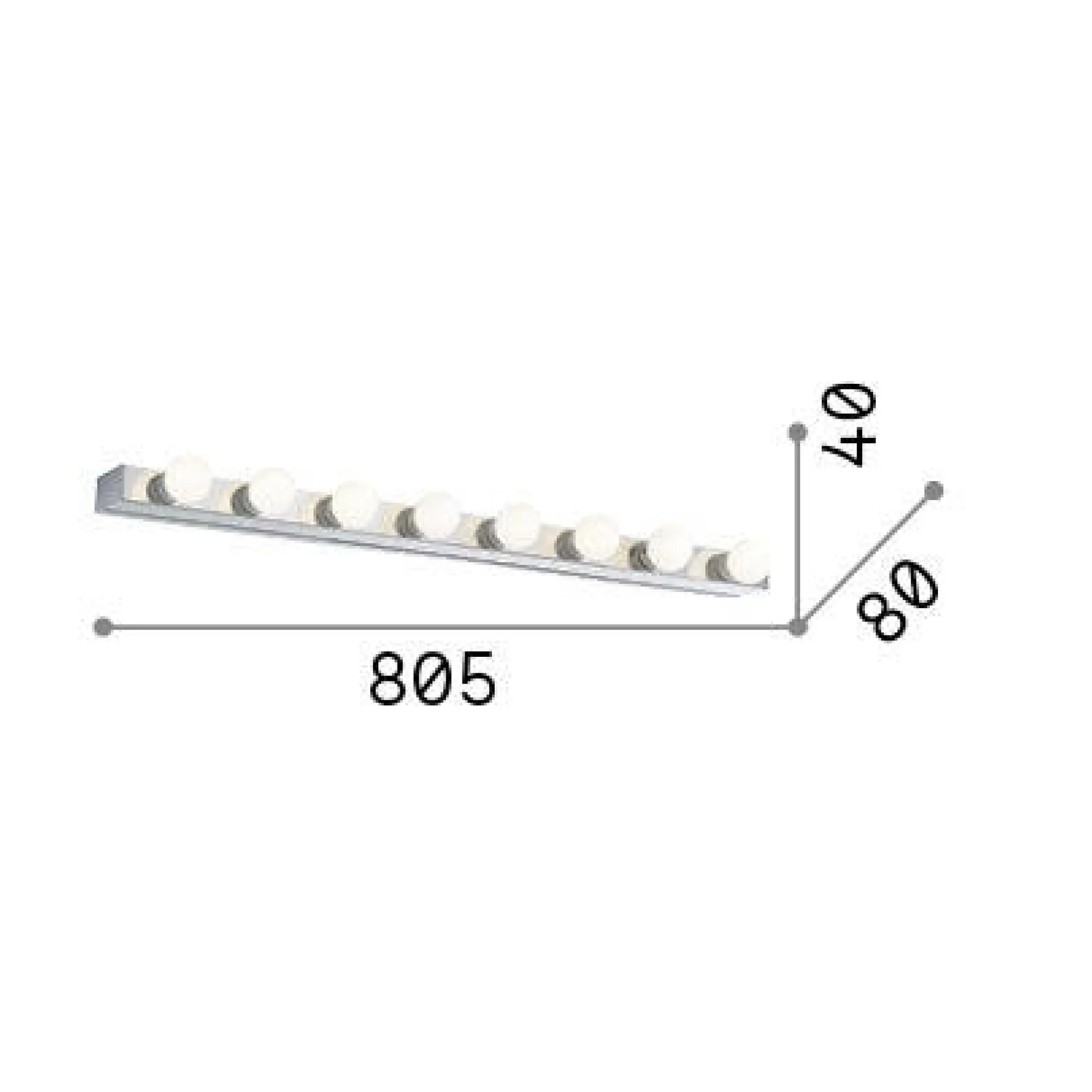 Ideal-Lux - Lampada da parete PRIVE' AP8 , 81 x 4 x h8 cm,<Dmora Flash Sale