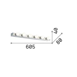 Ideal-Lux - Lampada da parete PRIVE' AP6 , 61 x 4 x h8 cm,<Dmora Outlet