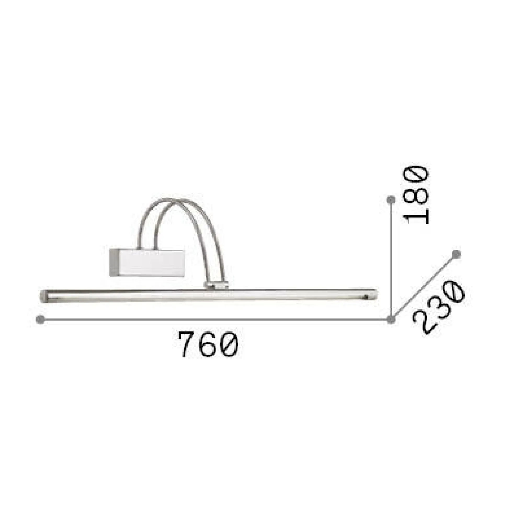 Ideal-Lux - Lampada da parete BOW AP D76 BRUNITO, 76 x 18 x h23 cm,<Dmora Outlet