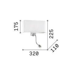 Ideal-Lux - Lampada da parete HOTEL AP2 , 32 x 23 x h11 cm,<Dmora Outlet