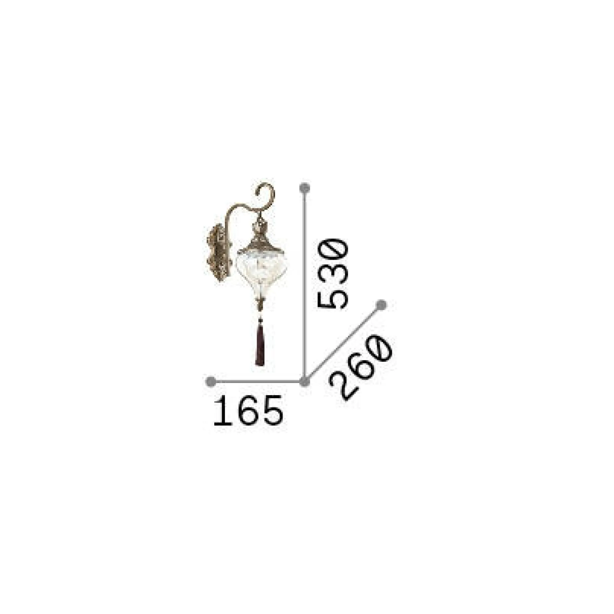 Ideal-Lux - Lampada da parete HAREM AP1, 17 x 53 x h26 cm,<Dmora Best