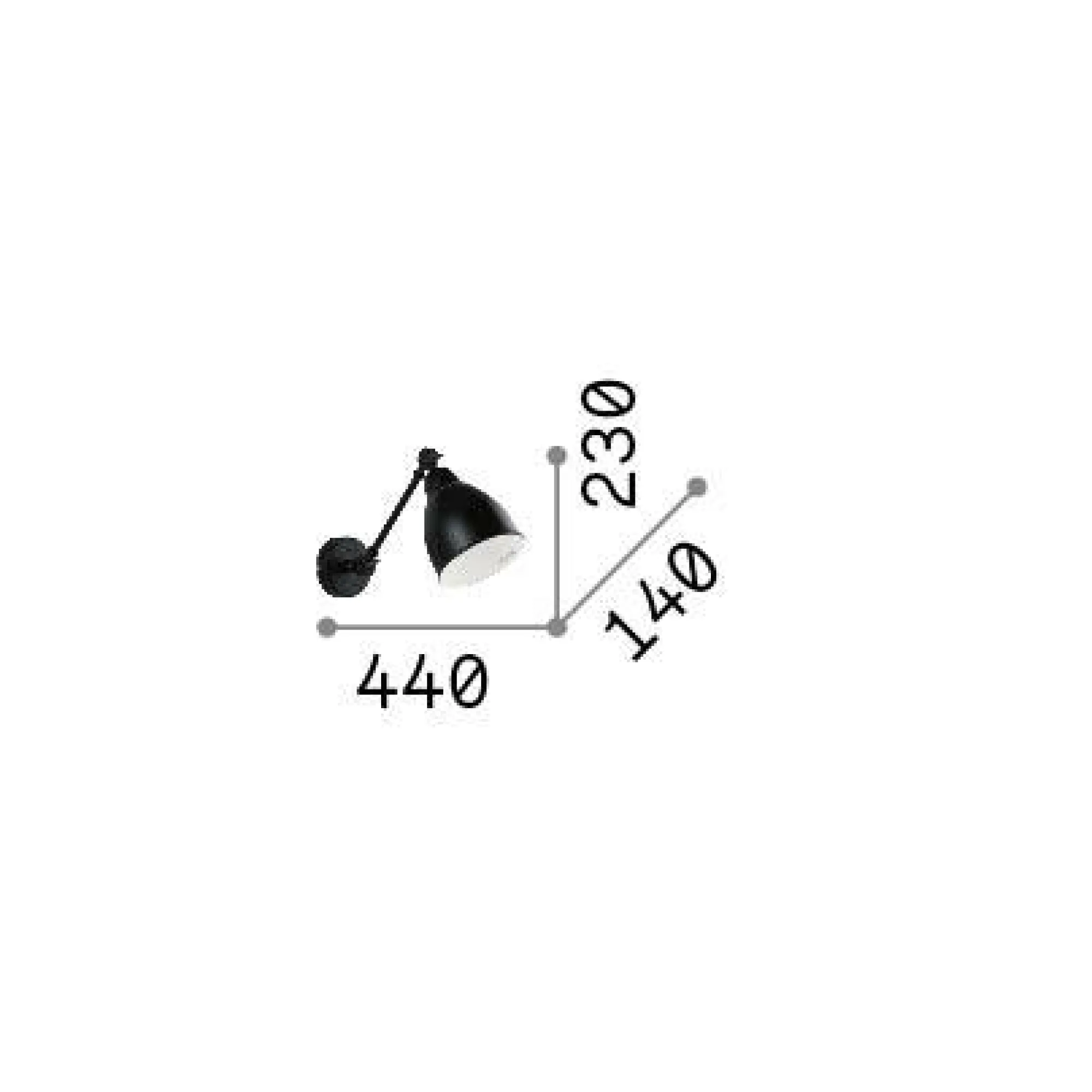 Ideal-Lux - Lampada da parete NEWTON AP1 BRUNITO, 14 x 23 x h44 cm,<Dmora Clearance