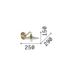 Ideal-Lux - Lampada da parete CANTINA AP1 BRUNITO, 25 x 15 x h29 cm,<Dmora Discount