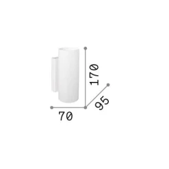 Ideal-Lux - Lampada da parete PAUL AP2 ROUND, 7 x 17 x h10 cm,<Dmora Cheap