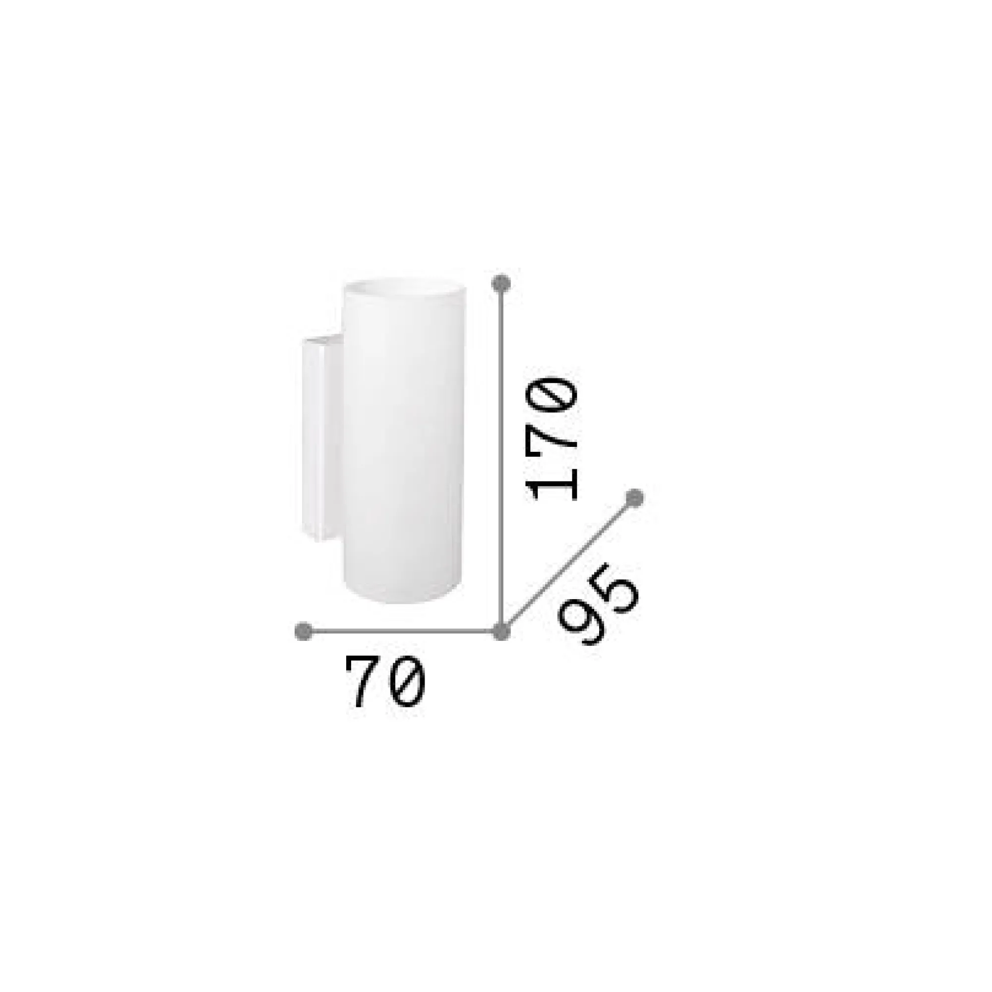 Ideal-Lux - Lampada da parete PAUL AP2 ROUND, 7 x 17 x h10 cm,<Dmora Cheap