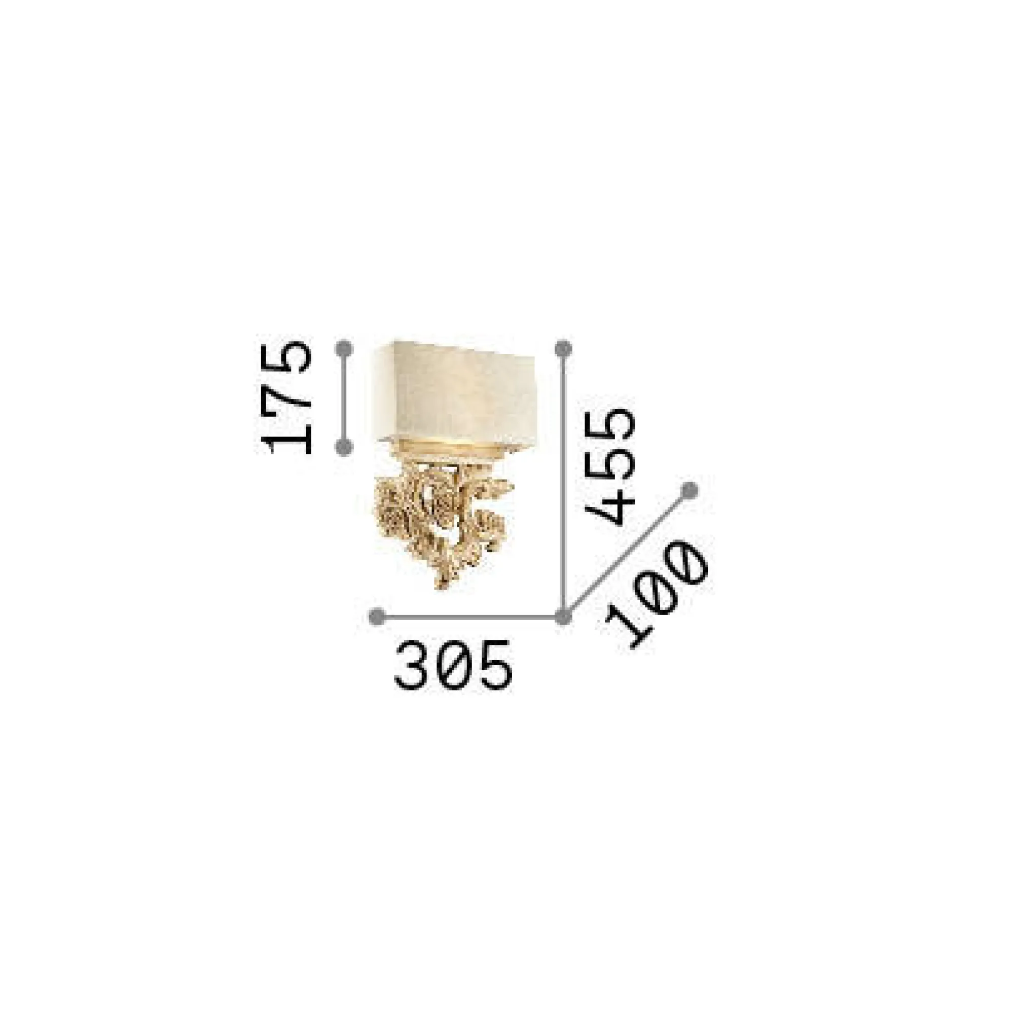 Ideal-Lux - Lampada da parete PETER AP2, 31 x 46 x h10 cm,<Dmora Shop