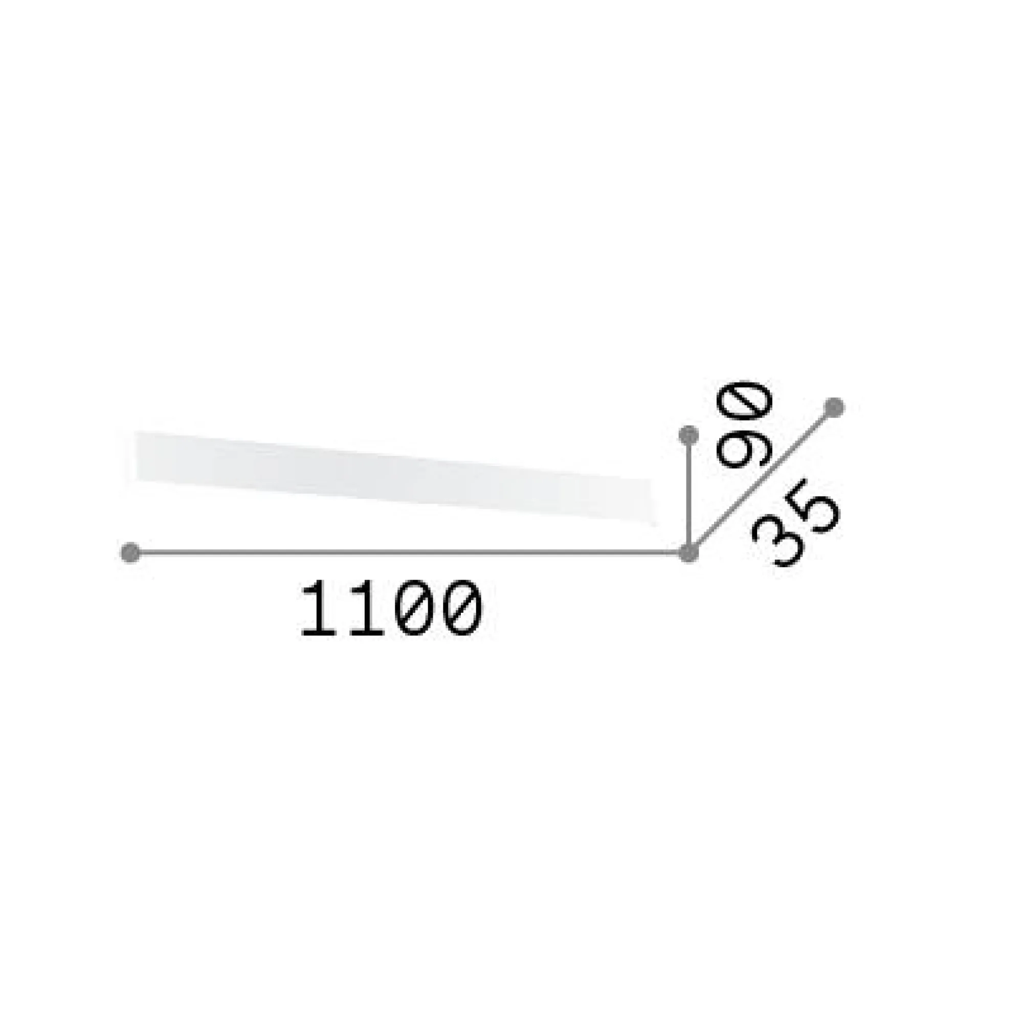 Ideal-Lux - Lampada da parete DELTA AP D110 3000K , 110 x 9 x h4 cm,<Dmora New
