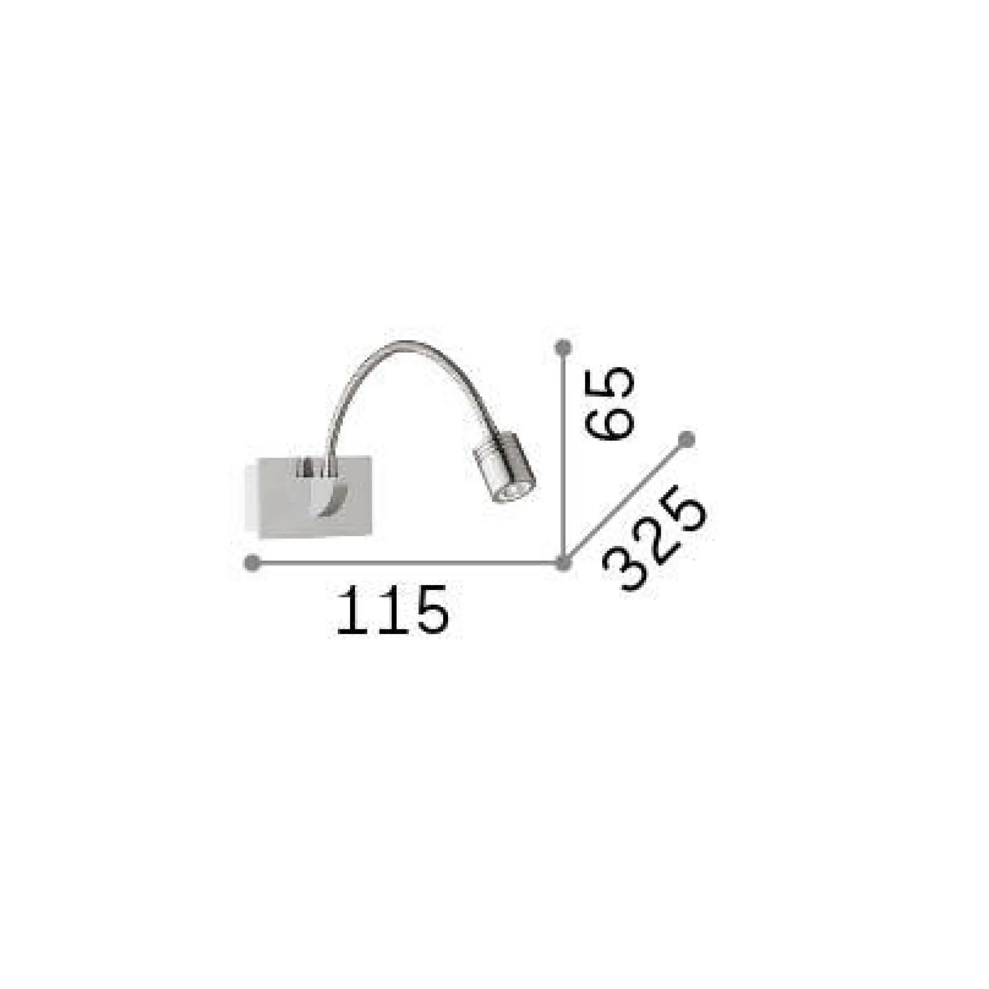 Ideal-Lux - Lampada da parete DYNAMO AP NICKEL, 12 x 7 x h33 cm,<Dmora Clearance