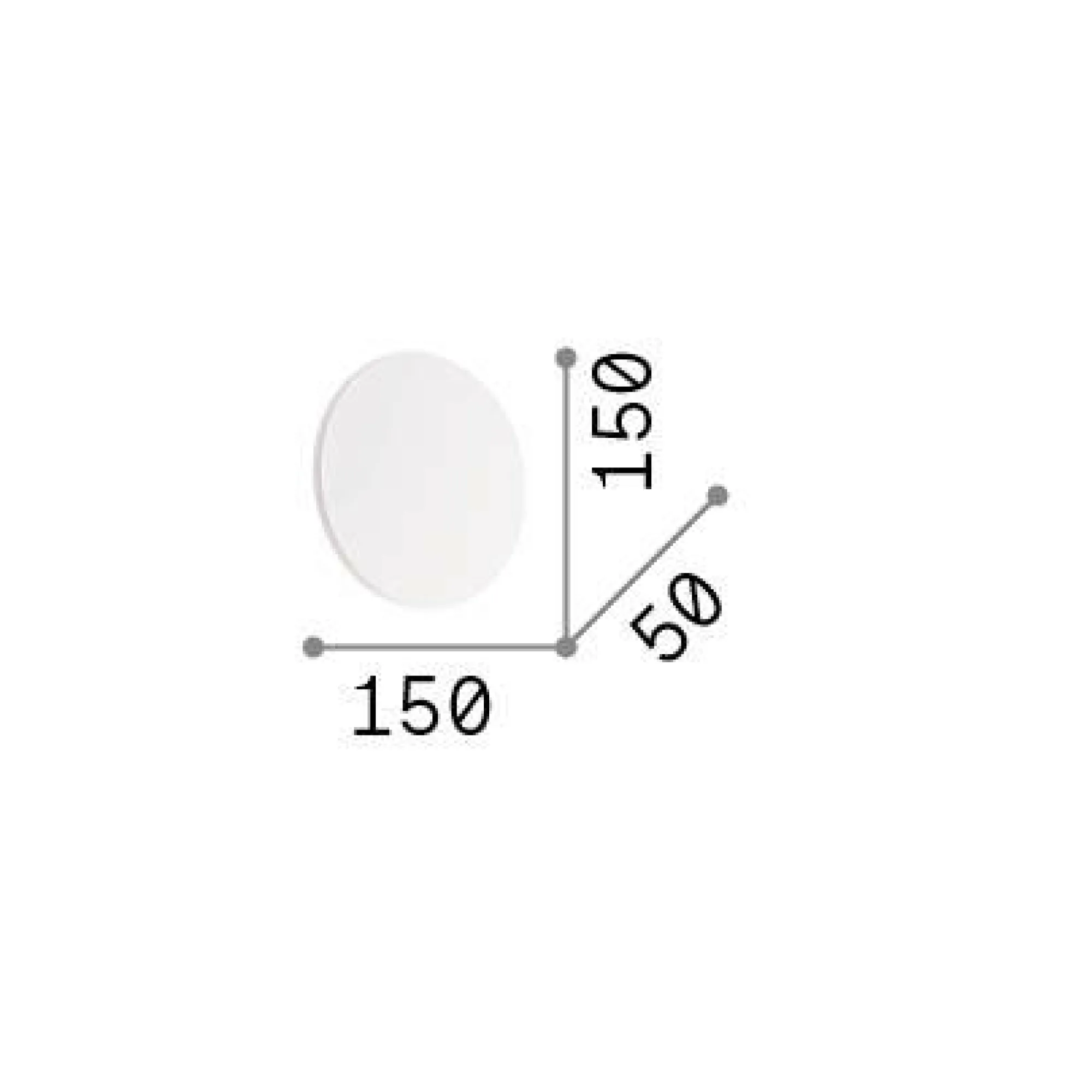 Ideal-Lux - Lampada da parete COVER AP D15 ROUND , 15 x 15 x h5 cm,<Dmora Cheap