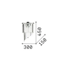 Ideal-Lux - Lampada da parete CARLTON AP3 , 30 x 45 x h15 cm,<Dmora Cheap