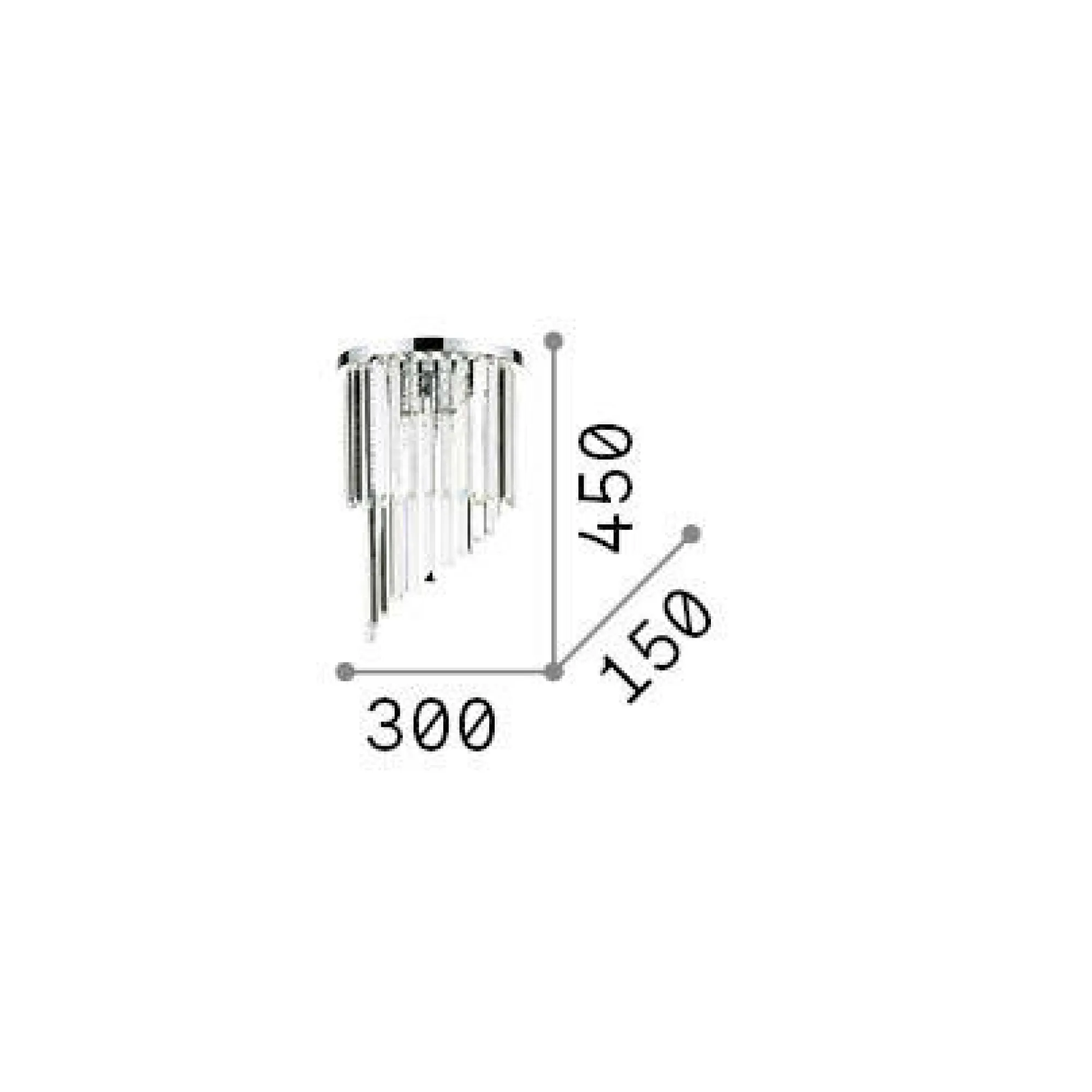 Ideal-Lux - Lampada da parete CARLTON AP3 , 30 x 45 x h15 cm,<Dmora Cheap